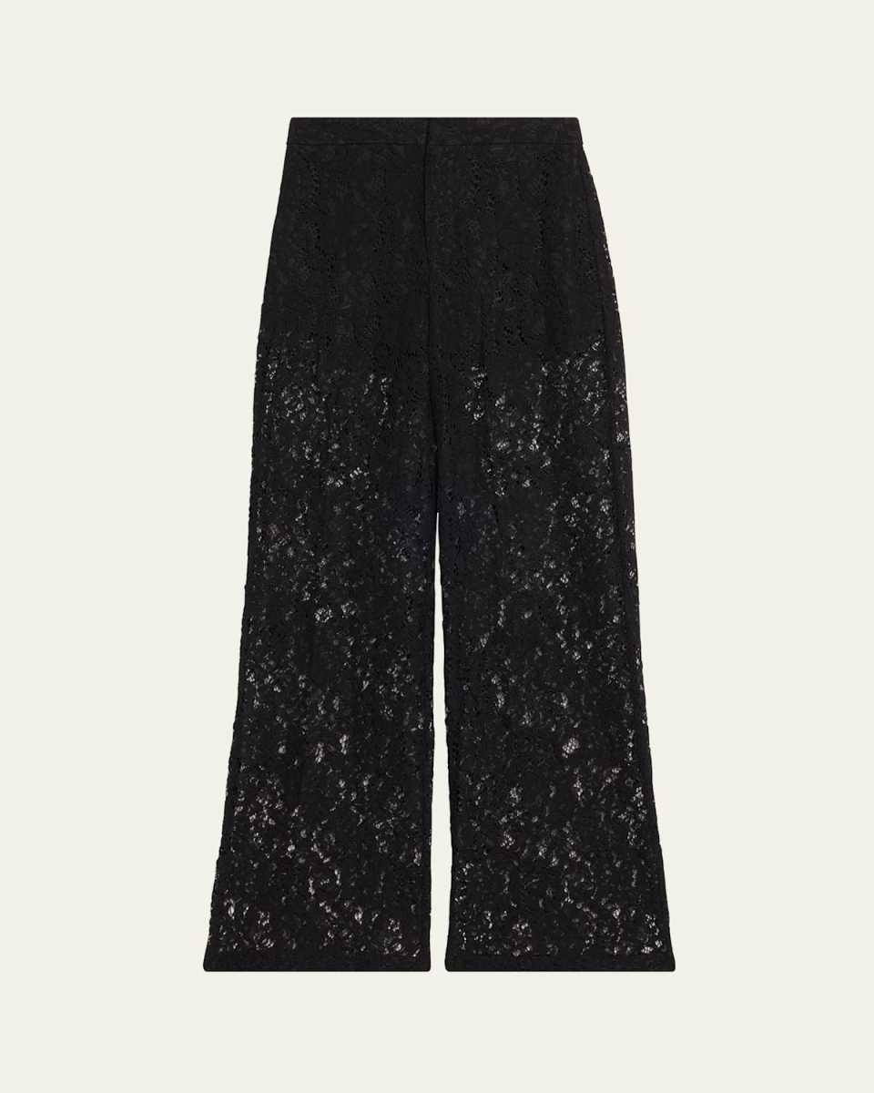 Livvy Floral Lace Straight-Leg Trousers